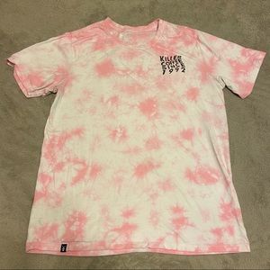 XL Pink & White Tie-Dye Dutch Bros T-shirt